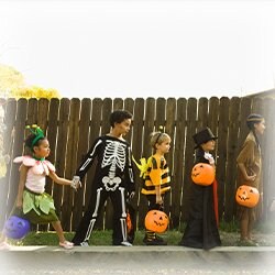 Image of trick or treaters