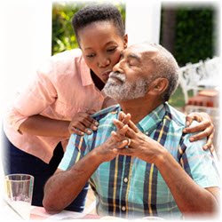 Photo of a senior couple enjoying the day outdoors