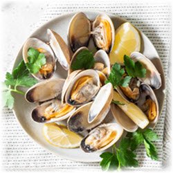 Plate of Grilled Clams with Butter Sauce