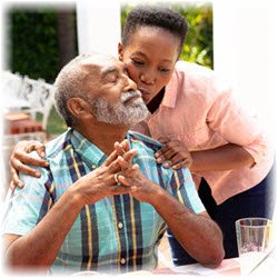 Photo of a senior couple enjoying the day outdoors