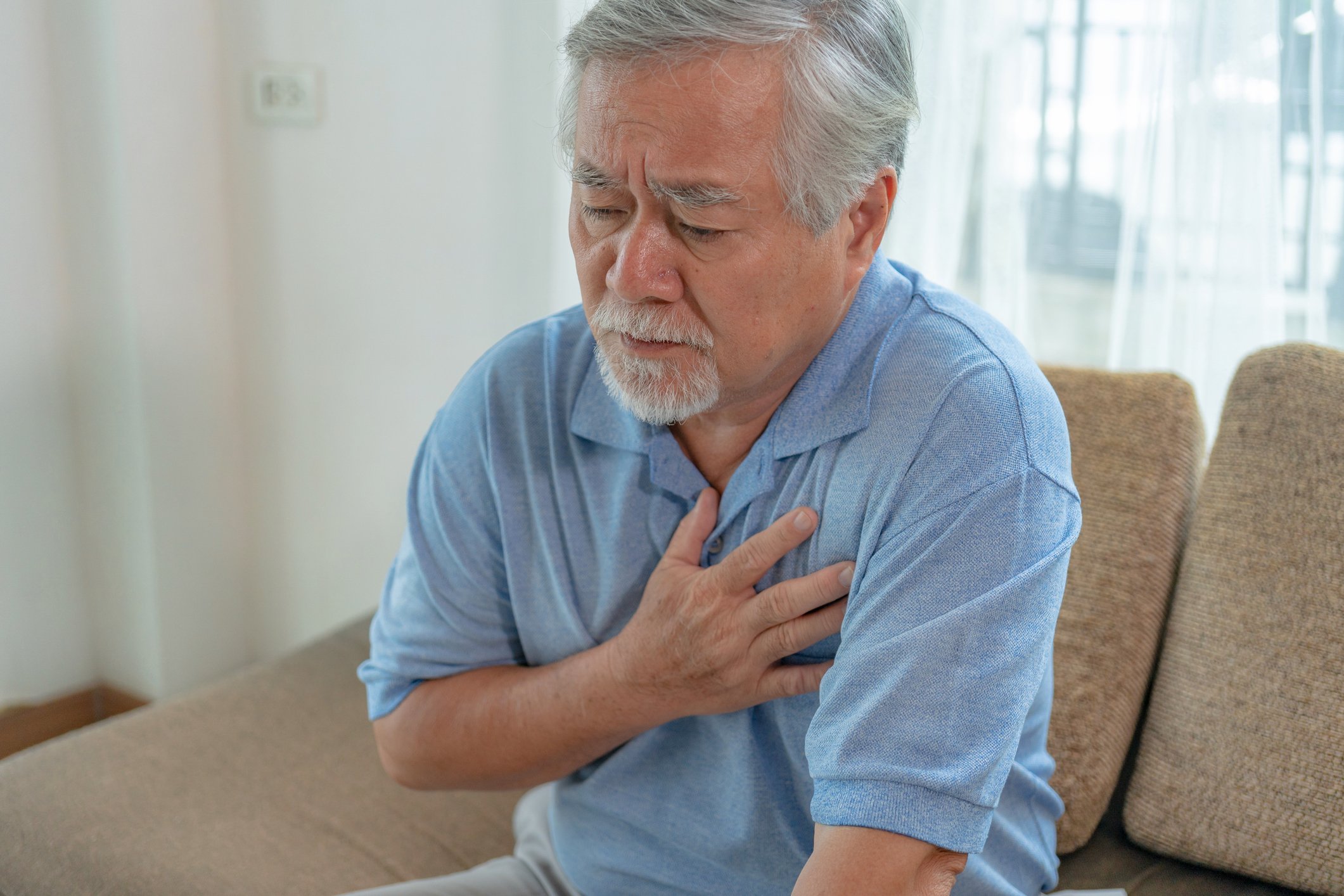 Photo of man with chest pain