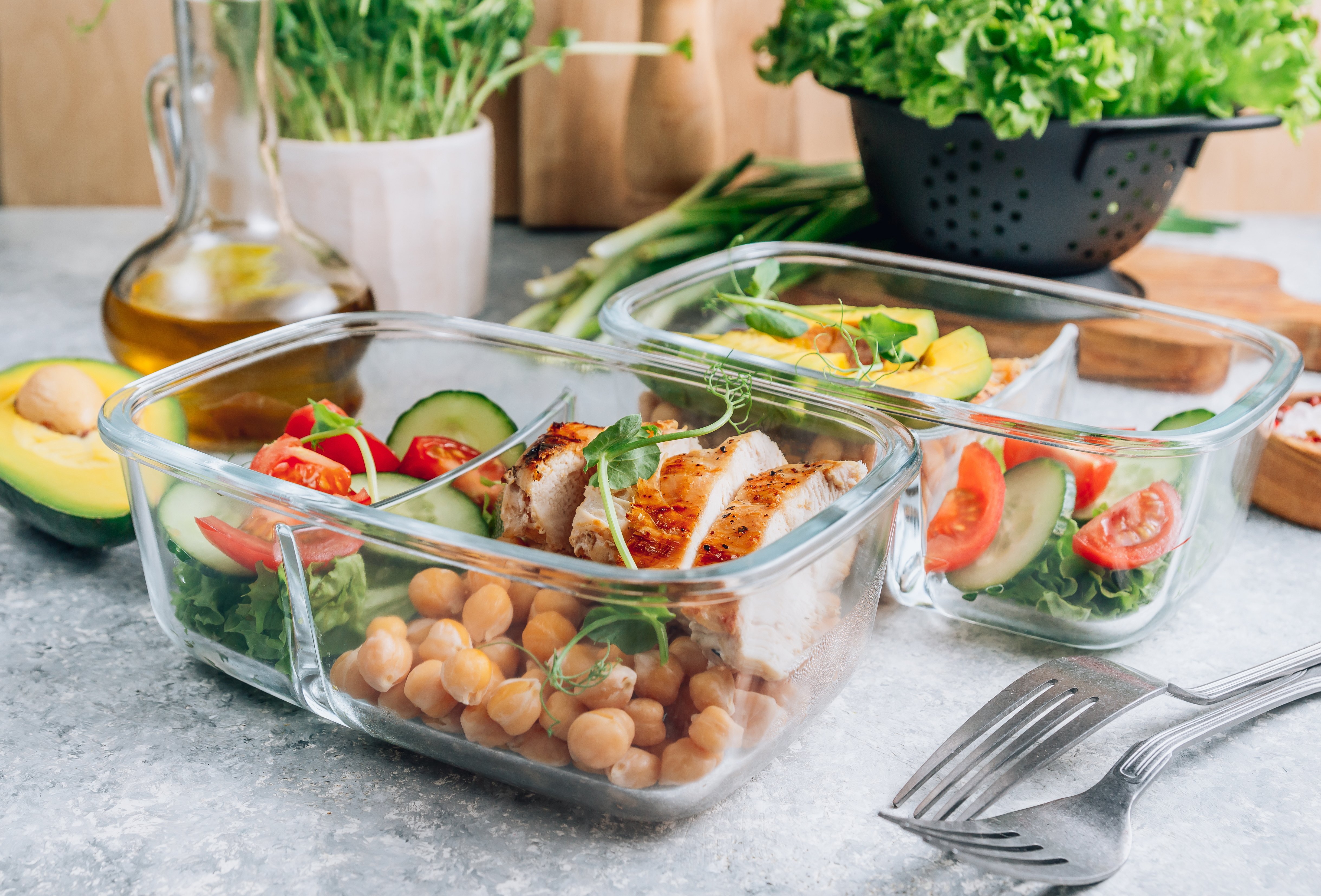 photo of two containers with lunch