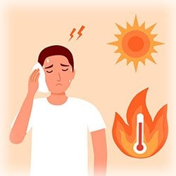 Graphic of Someone with heat related illness 