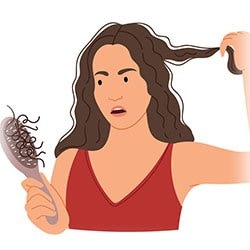 Graphic of Woman suffering hair loss